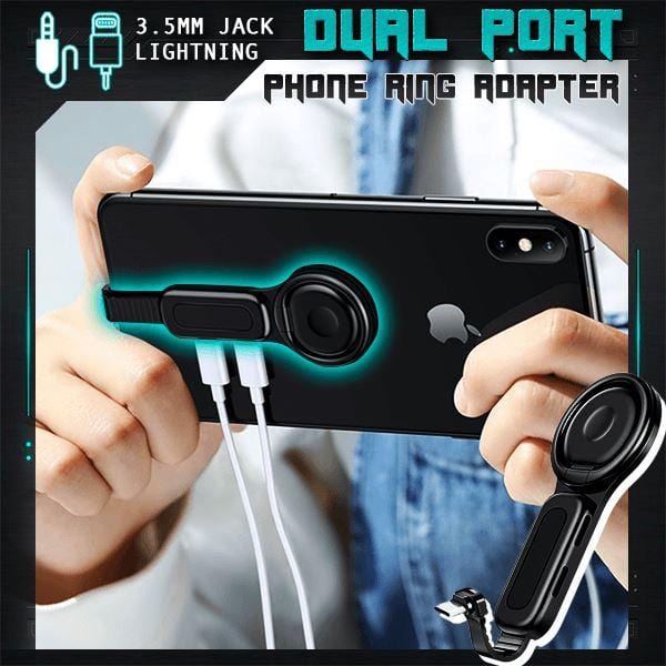 Dual Port Phone Ring Holder Adapter for Lightning Jack Adapter Tech Accessories nordavory