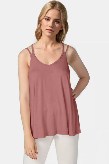 Basic Bae Bamboo Scoop Neck Double Spaghetti Straps Cami-Nordavory