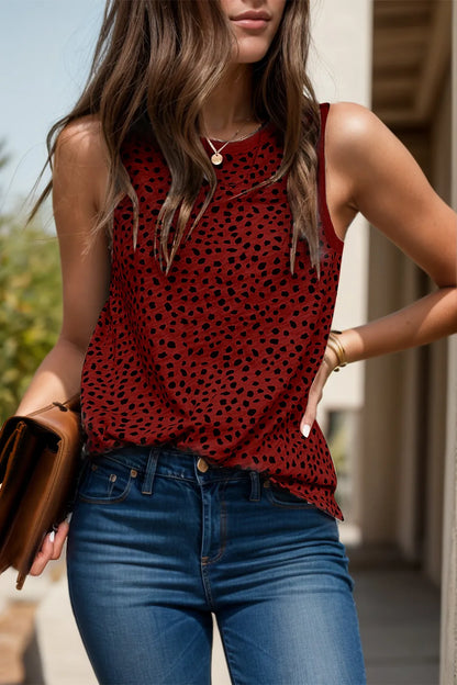 Printed Round Neck Tank-Nordavory