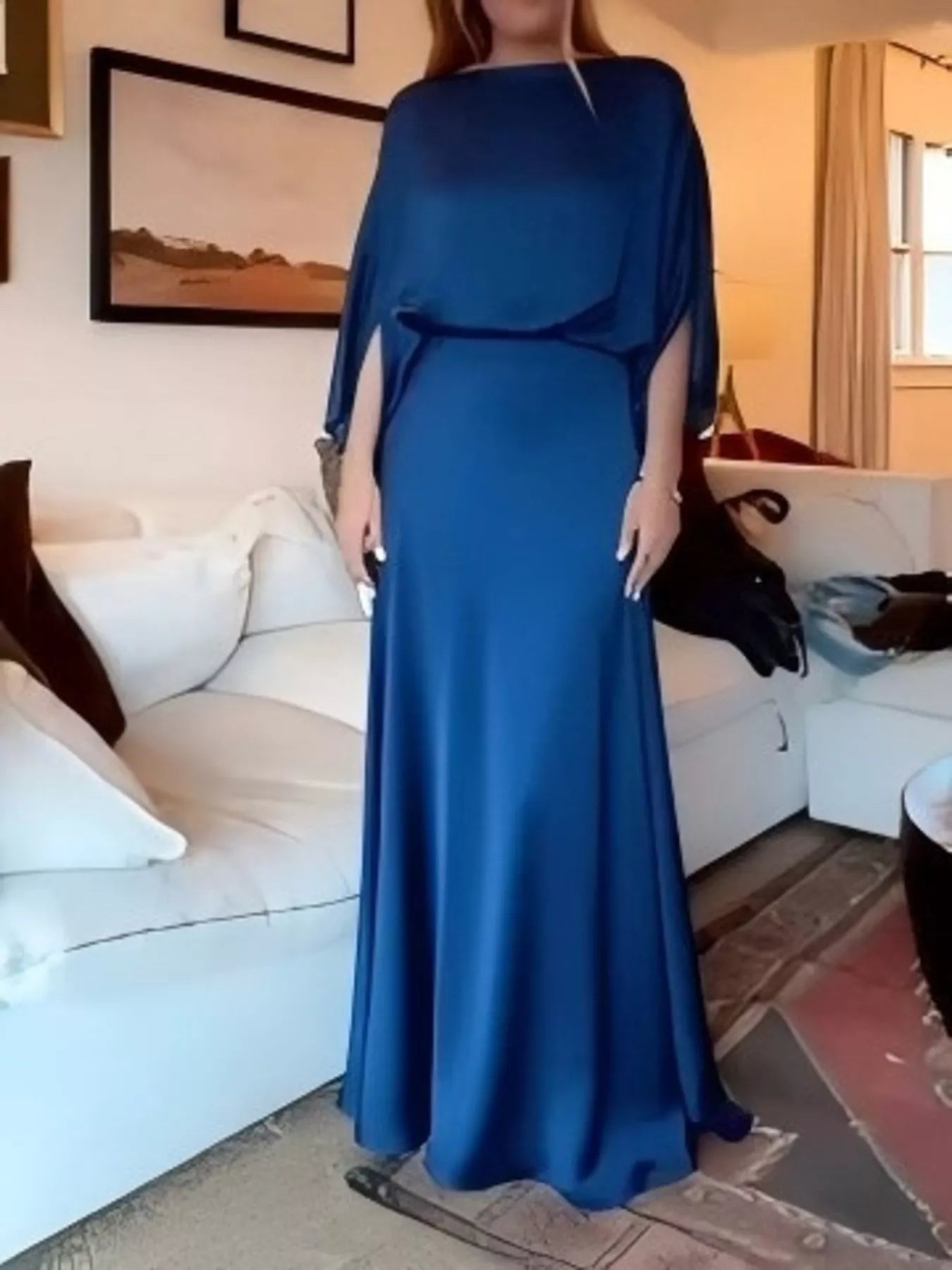 Full Size Elegant Batwing Sleeve Maxi Dress Plus Size-Nordavory