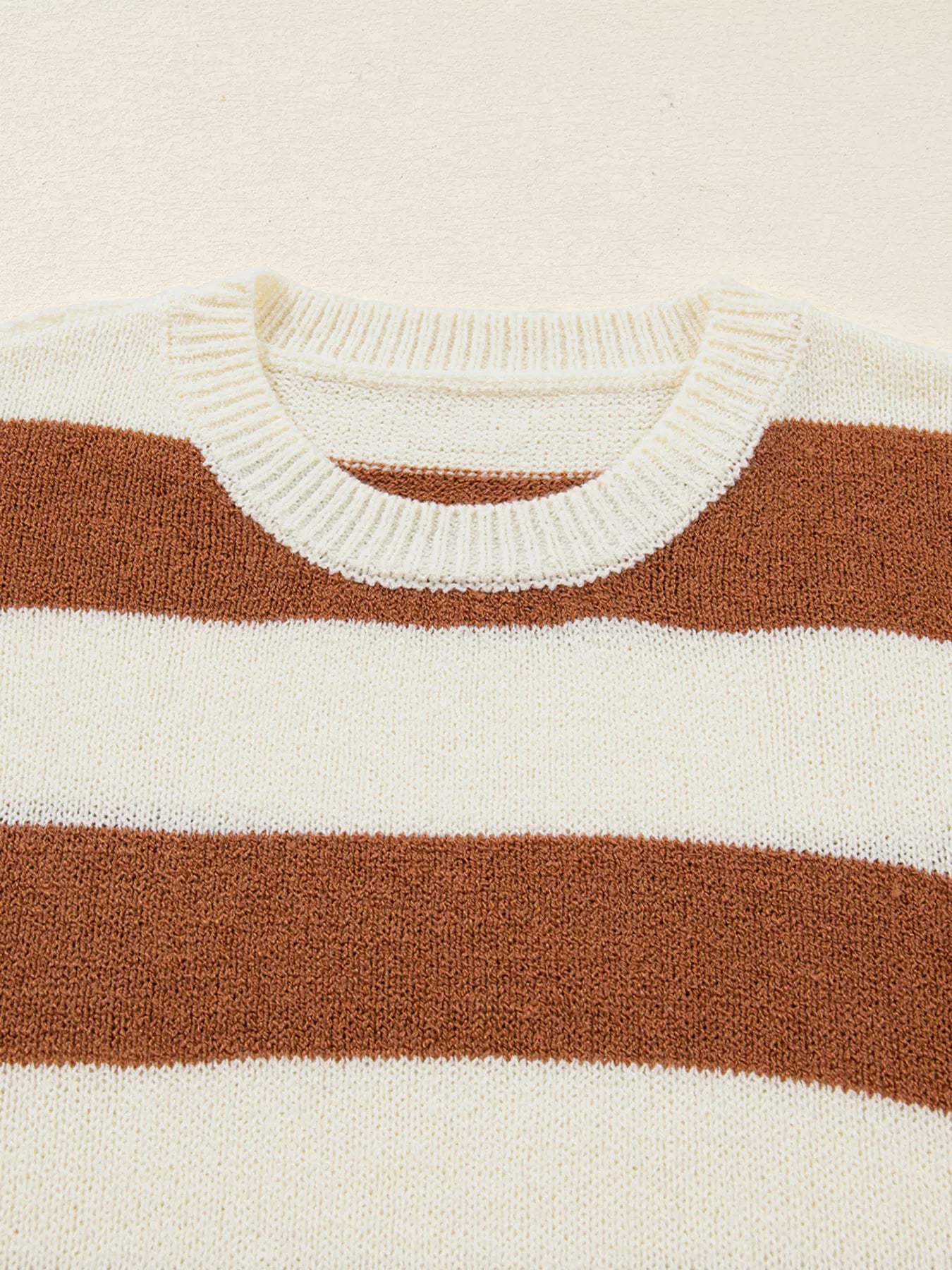 Stripe Drop Shoulder Sleeve Patchwork Baggy Sweater-Nordavory