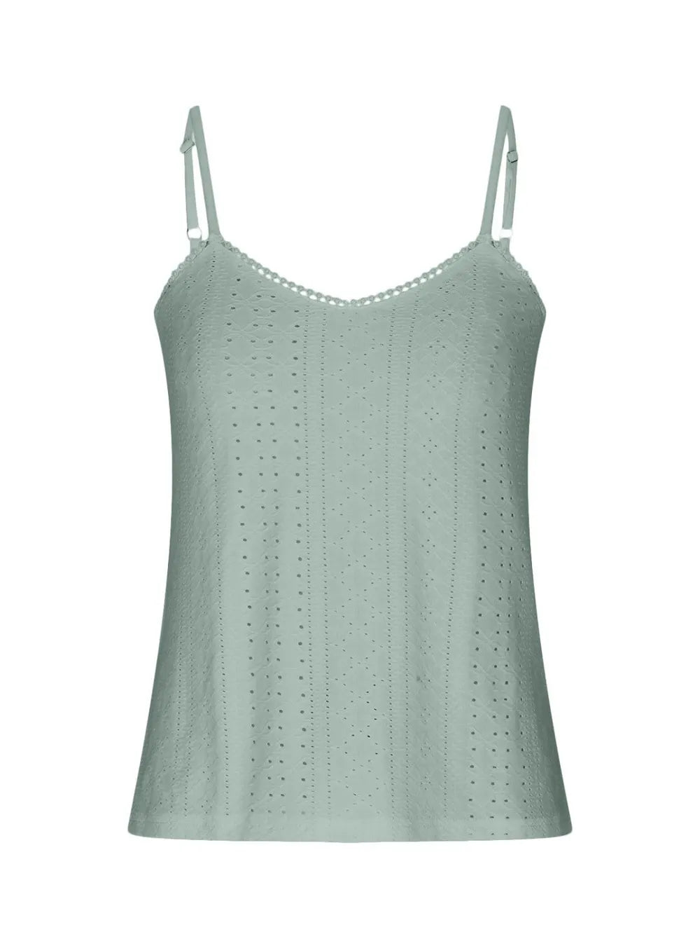 Eyelet Lace Detail V-Neck Cami-Nordavory