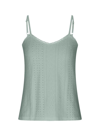 Eyelet Lace Detail V-Neck Cami-Nordavory