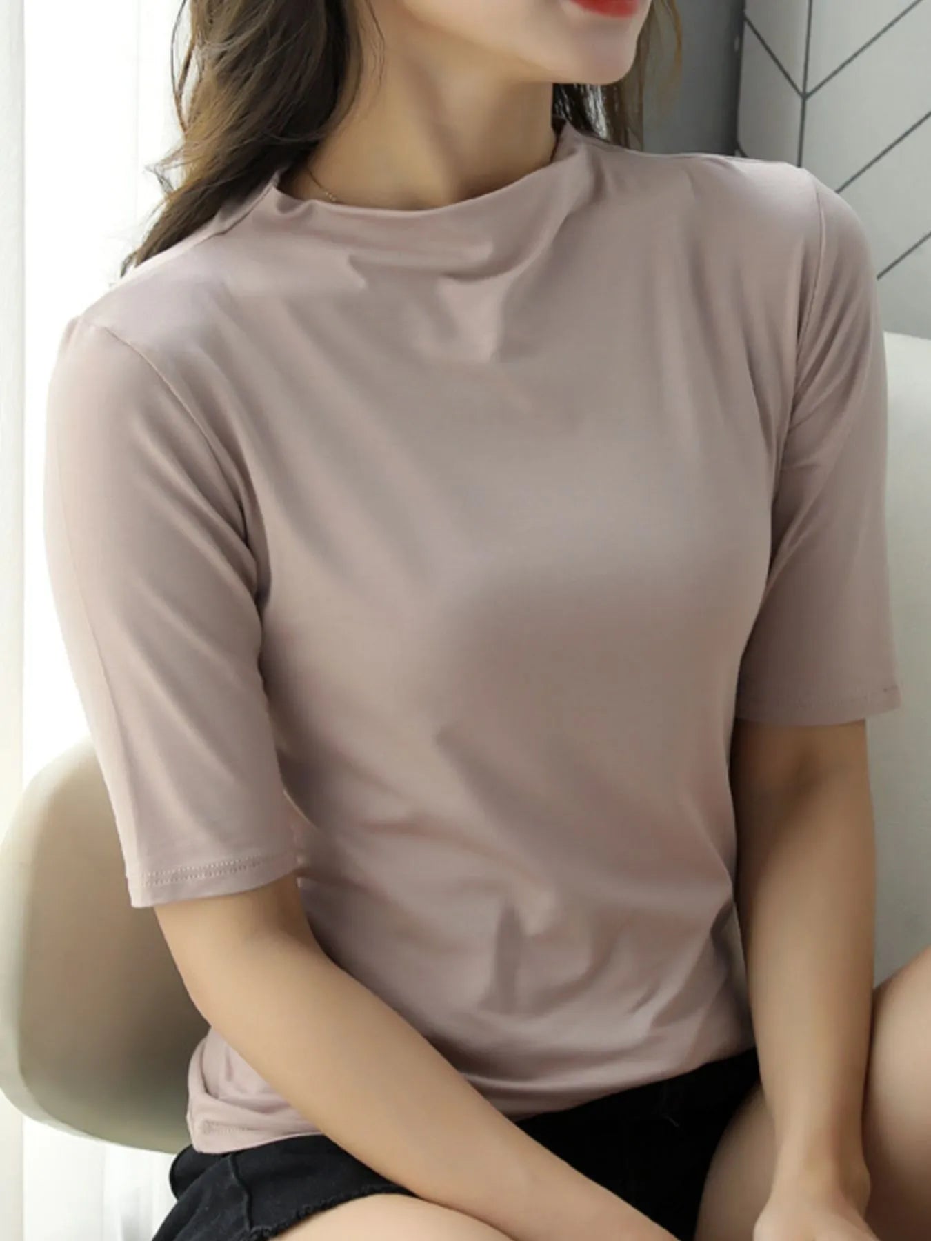 Solid Color Short Sleeve T-Shirt-Nordavory
