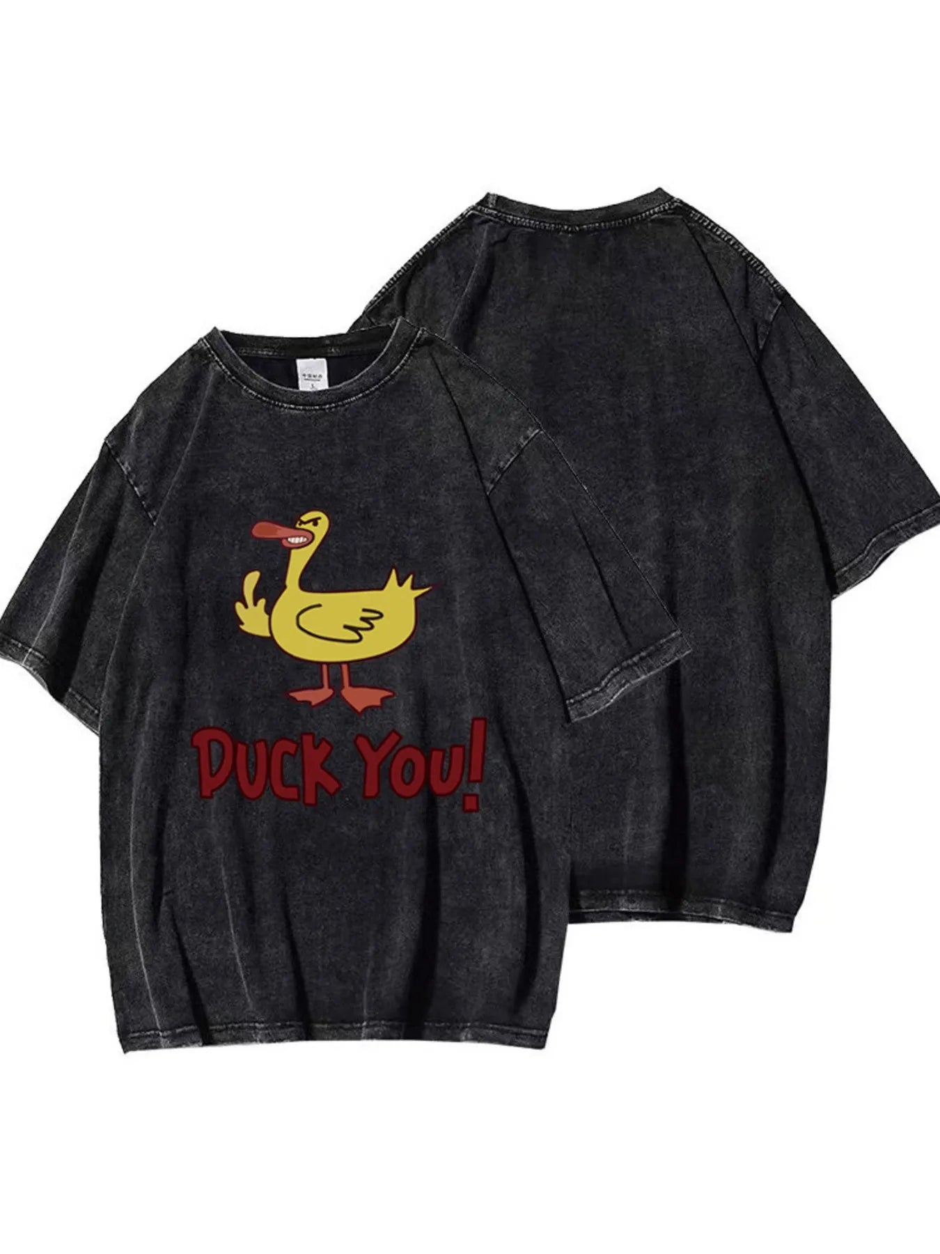 Duck Graphic Oversized Round Neck T-Shirt-Nordavory