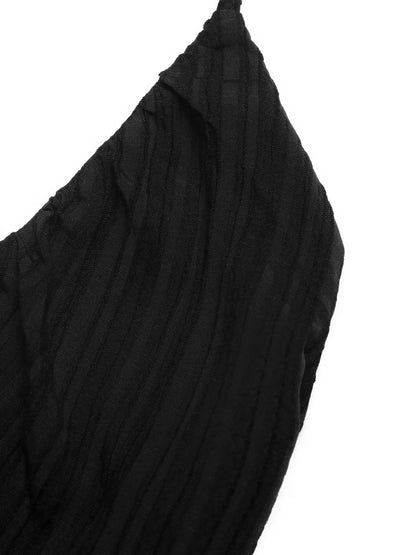 Halter Neck Pleated Maxi Dress-Nordavory