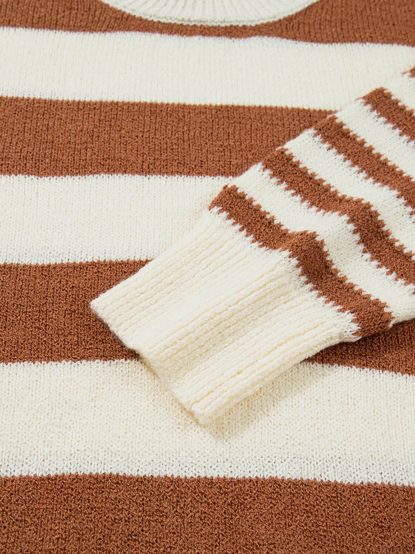 Stripe Drop Shoulder Sleeve Patchwork Baggy Sweater-Nordavory