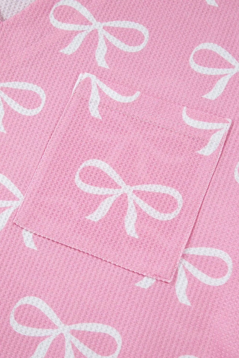 Bowknot Printed Notched T-Shirt and Shorts Set-Nordavory