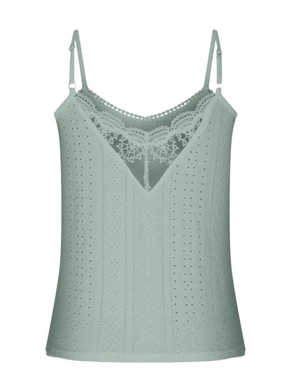 Eyelet Lace Detail V-Neck Cami-Nordavory