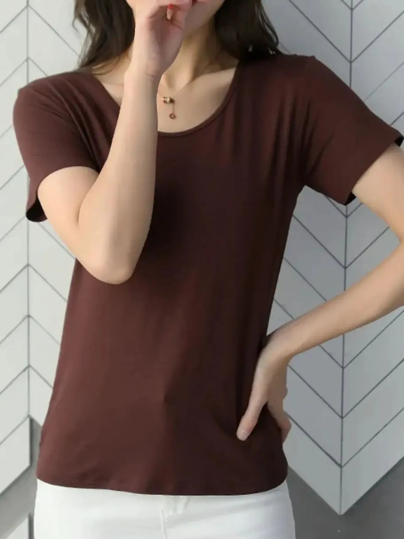 Round Neck Short Sleeve T-Shirt-Nordavory