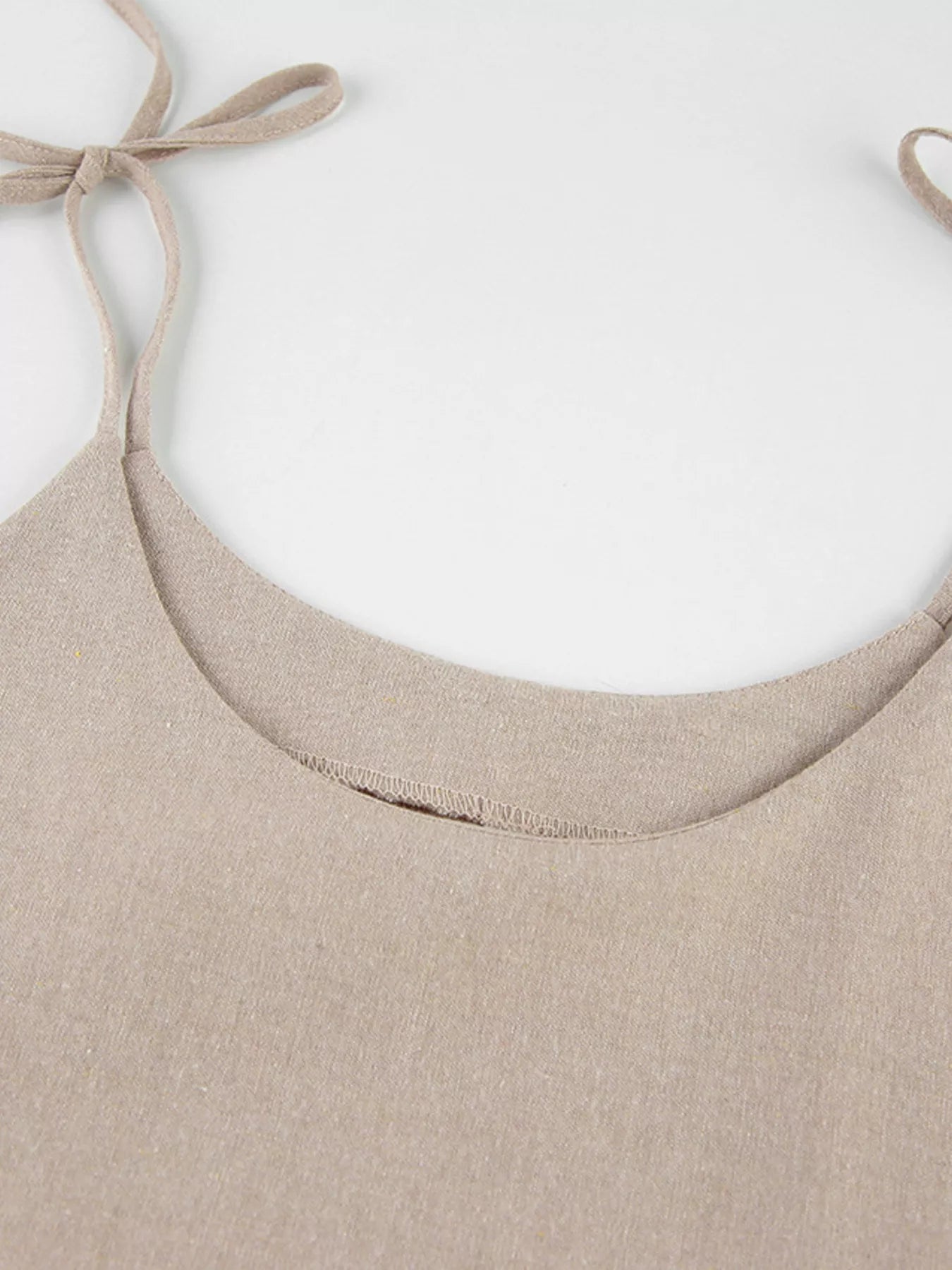 Frill Tied-Shoulder Cotton Mini Dress – image 11