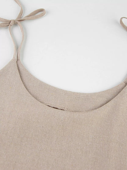 Frill Tied-Shoulder Cotton Mini Dress – image 11