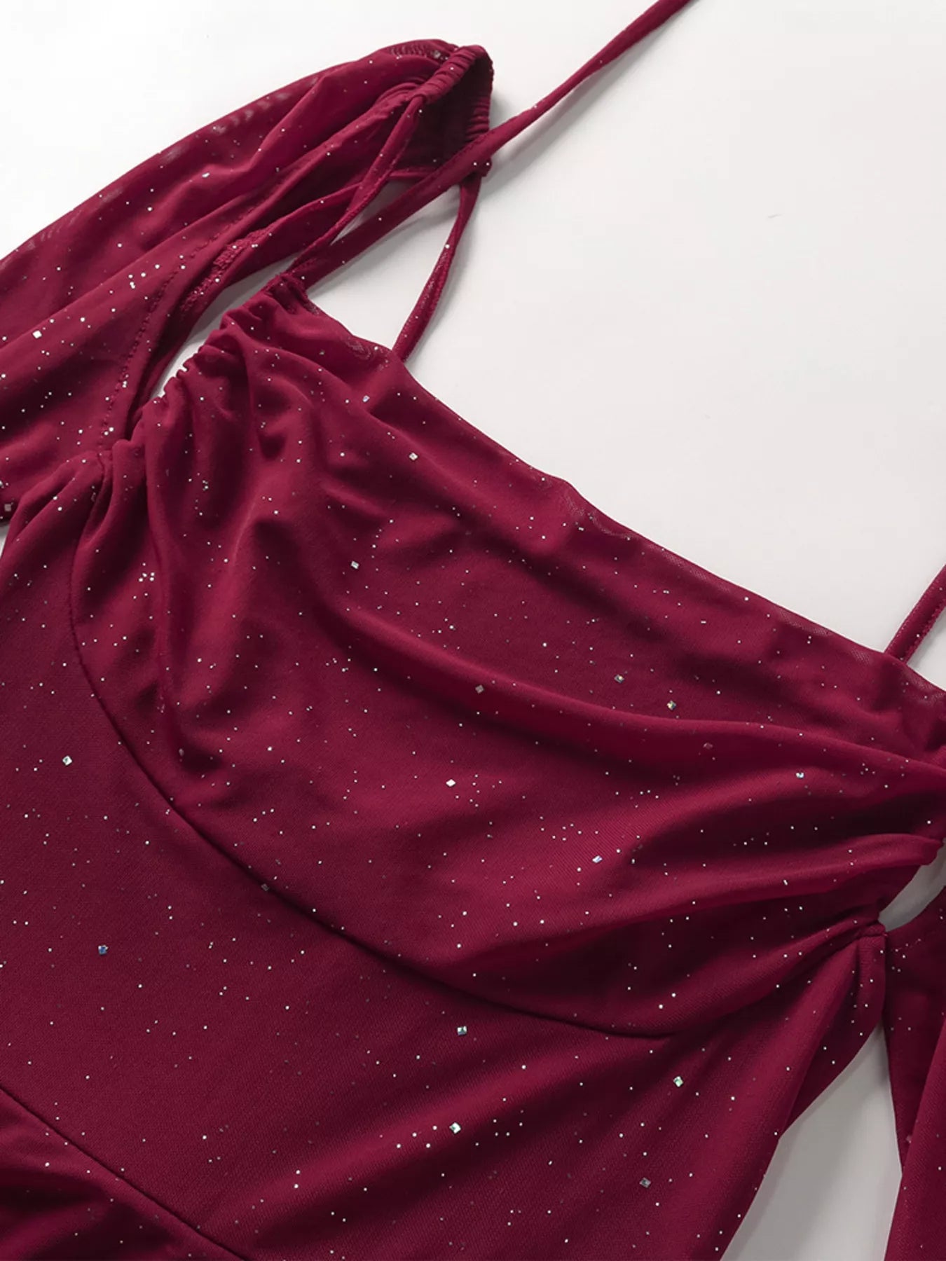 Glitter Slit Maxi Dress-Nordavory