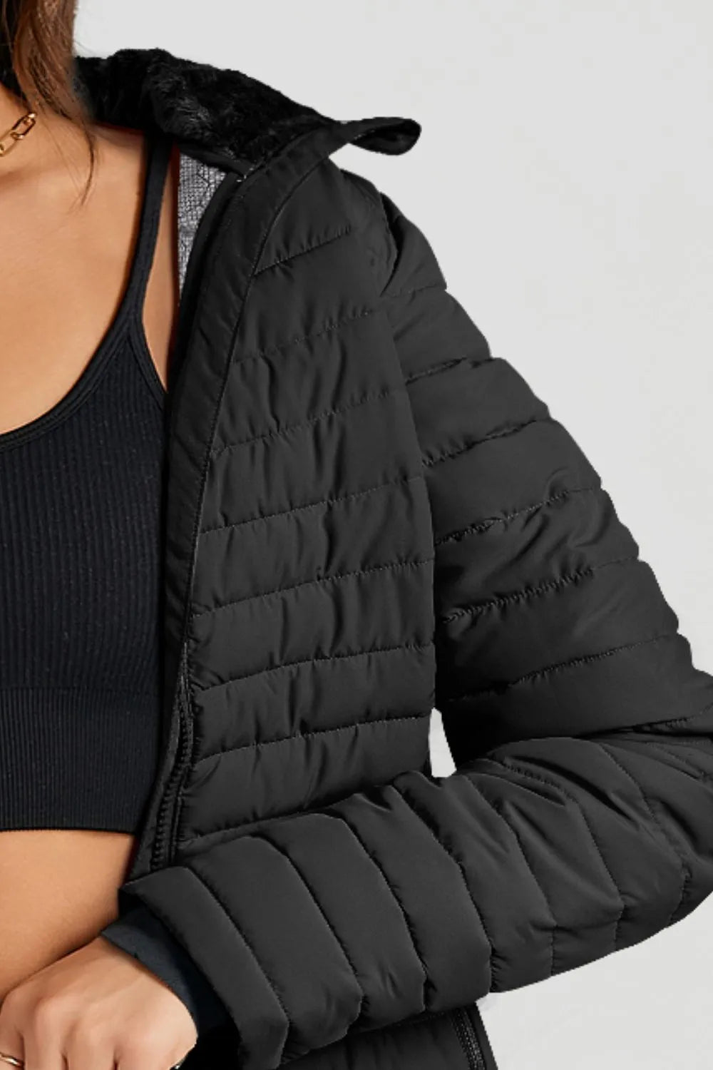 Turtleneck Zip Up Long Sleeve Jacket-Nordavory