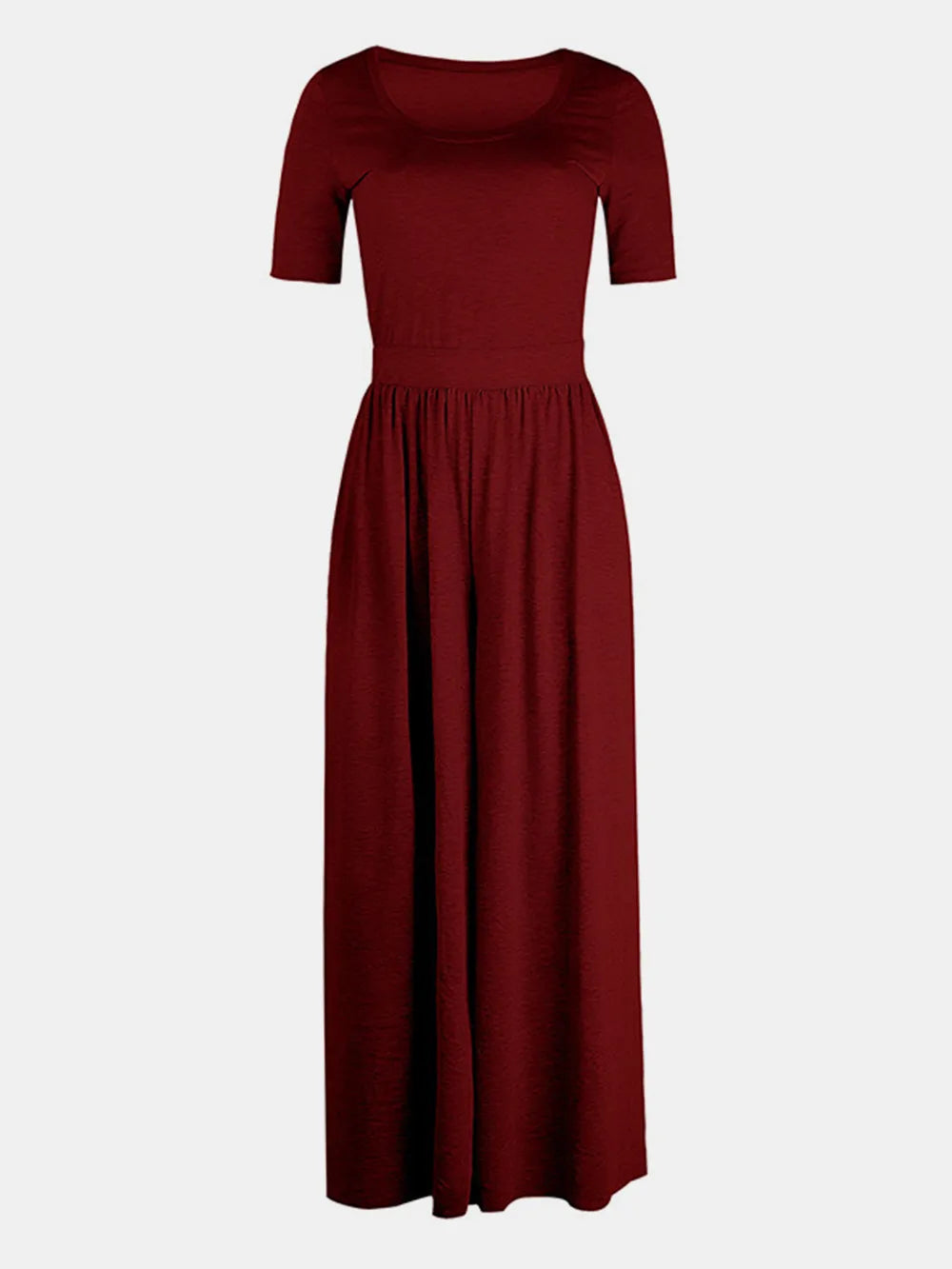 Scoop Neck Short Sleeve Jumpsuit-Nordavory