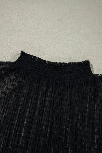 cami and Lace Sheer Mock Neck Long Sleeve Blouse-Nordavory