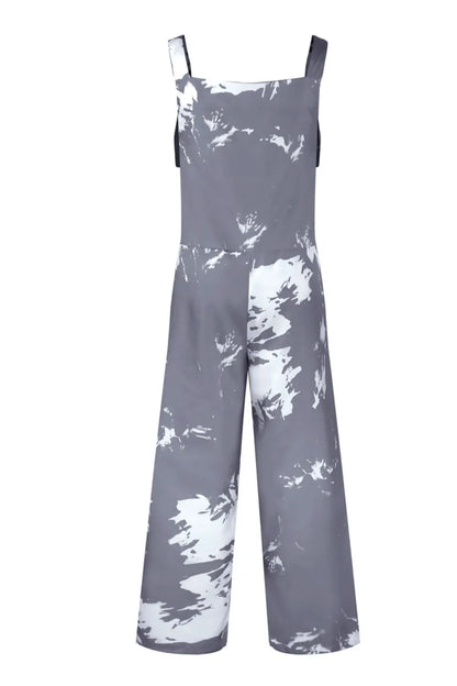 Pocketed Tie-Dye Wide Strap Overalls-Nordavory