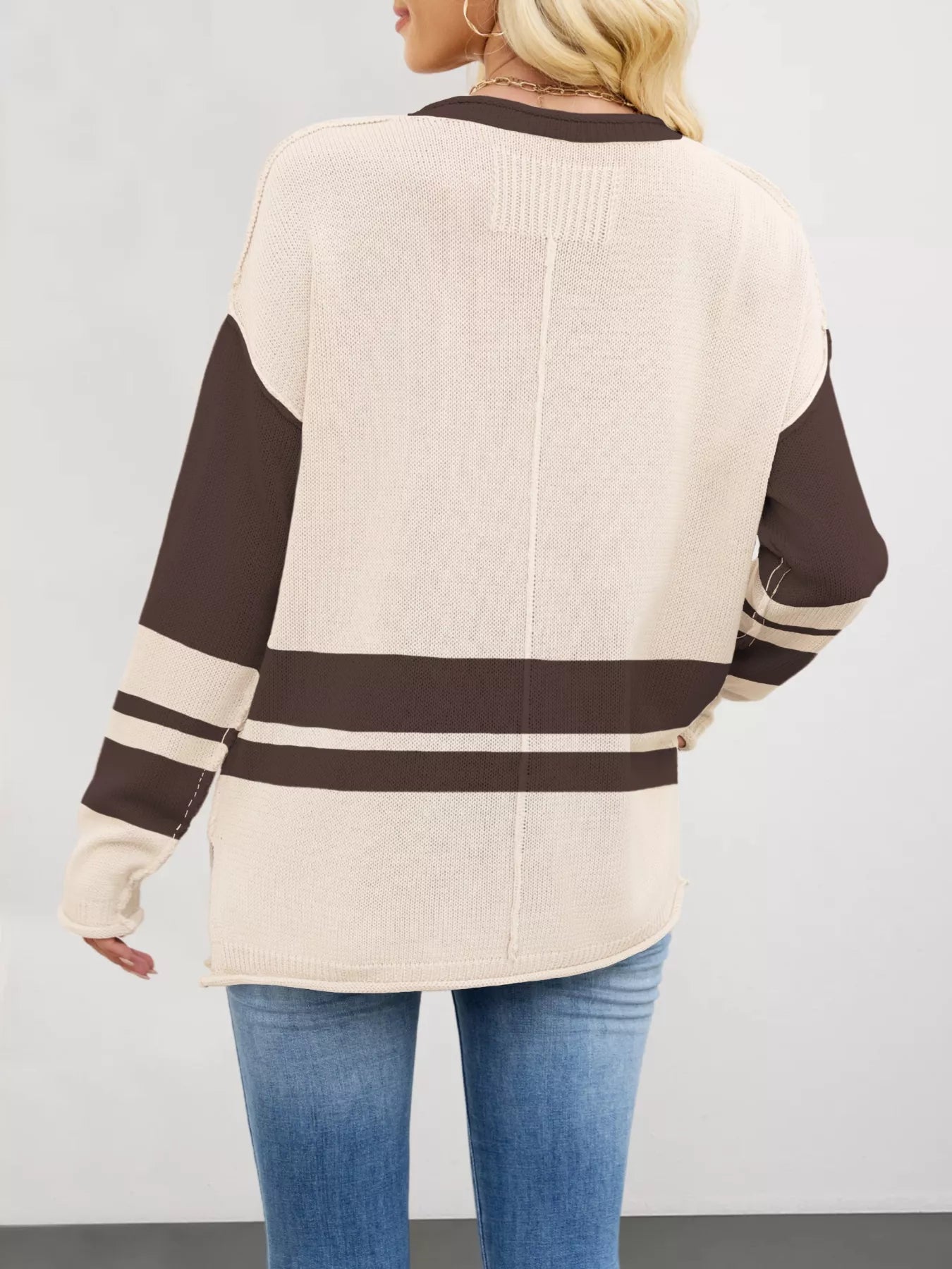 Color Block Side Slit Sweater-Nordavory