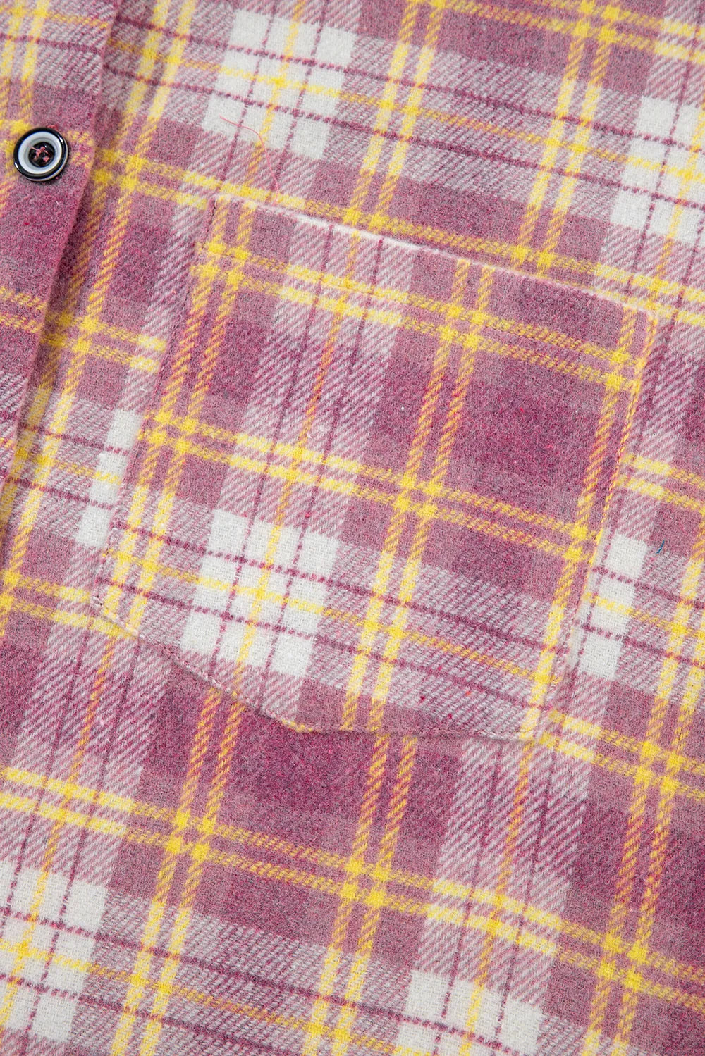 Plaid Collared Neck Button Up Shacket-Nordavory