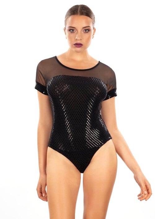 EGI Exclusive Collections Black Lurex Bodysuit. Proudly Made in Italy. - Nordavory