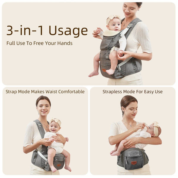 Ergonomic 3-in-1 Baby Carrier and Hipseat Kids & Babies nordavory