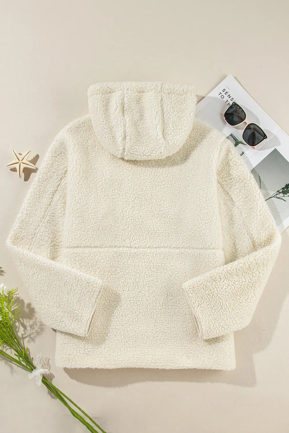 Drawstring Zip Up Long Sleeve Hooded Jacket-Nordavory