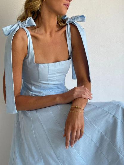 Gradient Tie Shoulder Maxi Dress-Nordavory