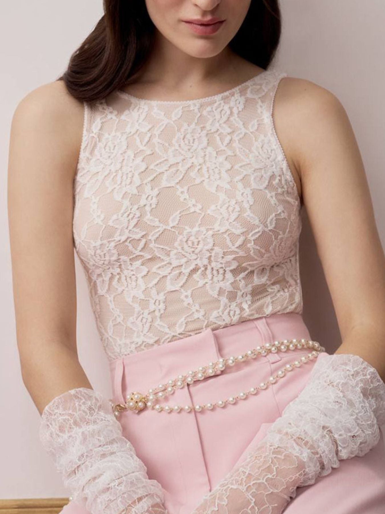 Lace Round Neck Tank-Nordavory
