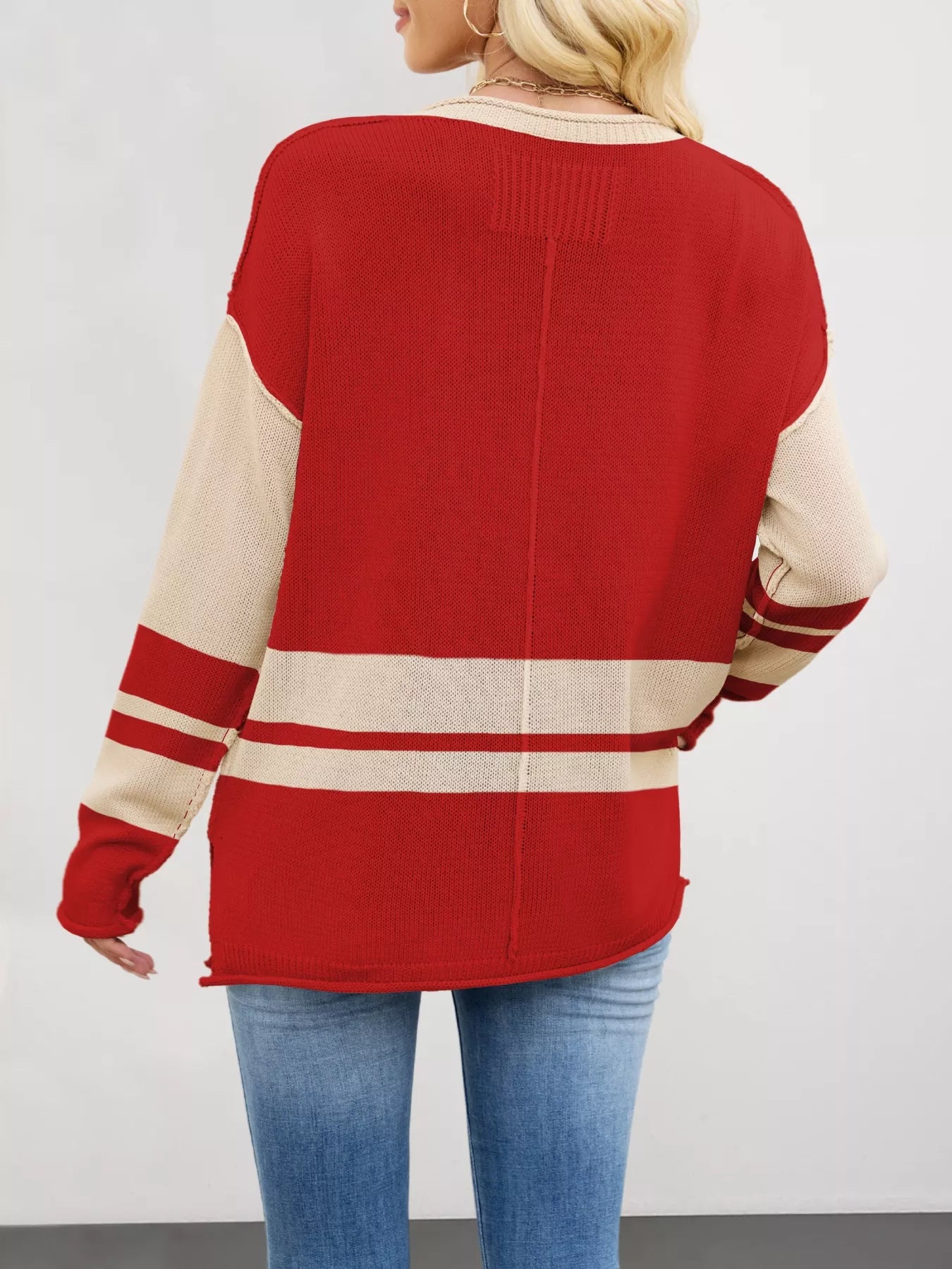Color Block Side Slit Sweater-Nordavory