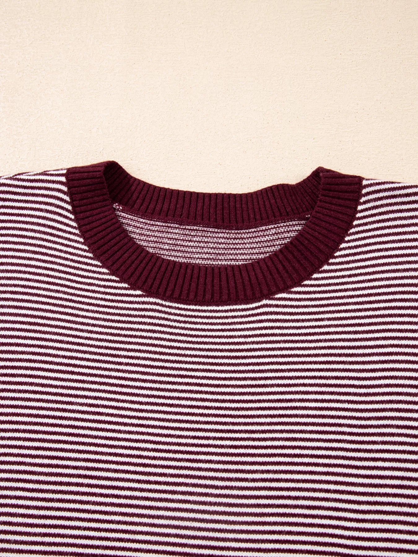 Stripe Color Block Patchwork Dolman Oversize Tunic Sweater-Nordavory