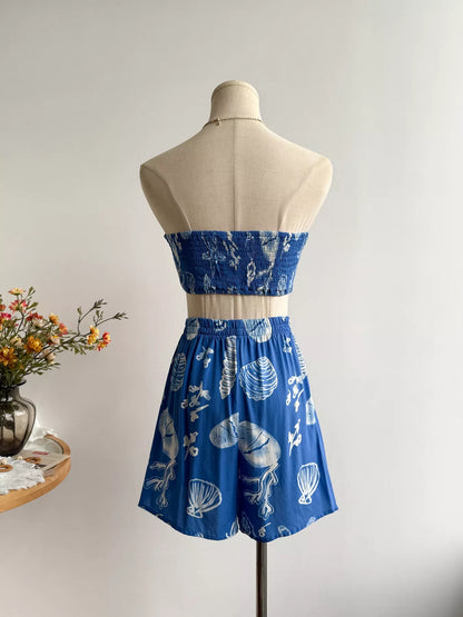 Seashell Print 3-Piece Summer Set-Nordavory