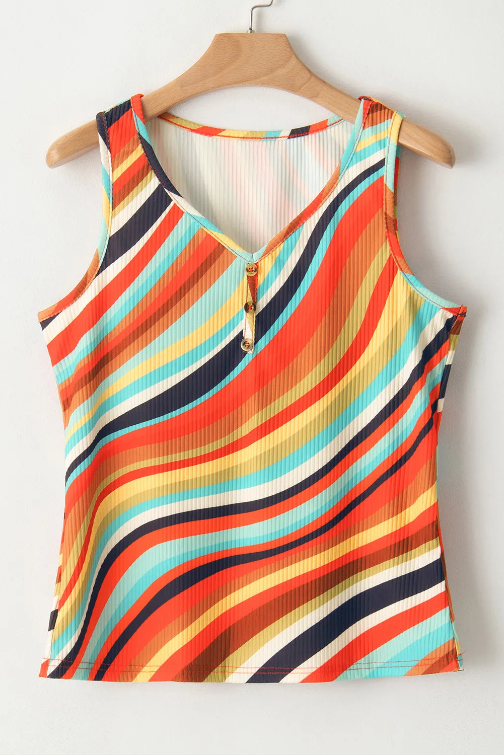 Color Block Round Neck Tank-Nordavory