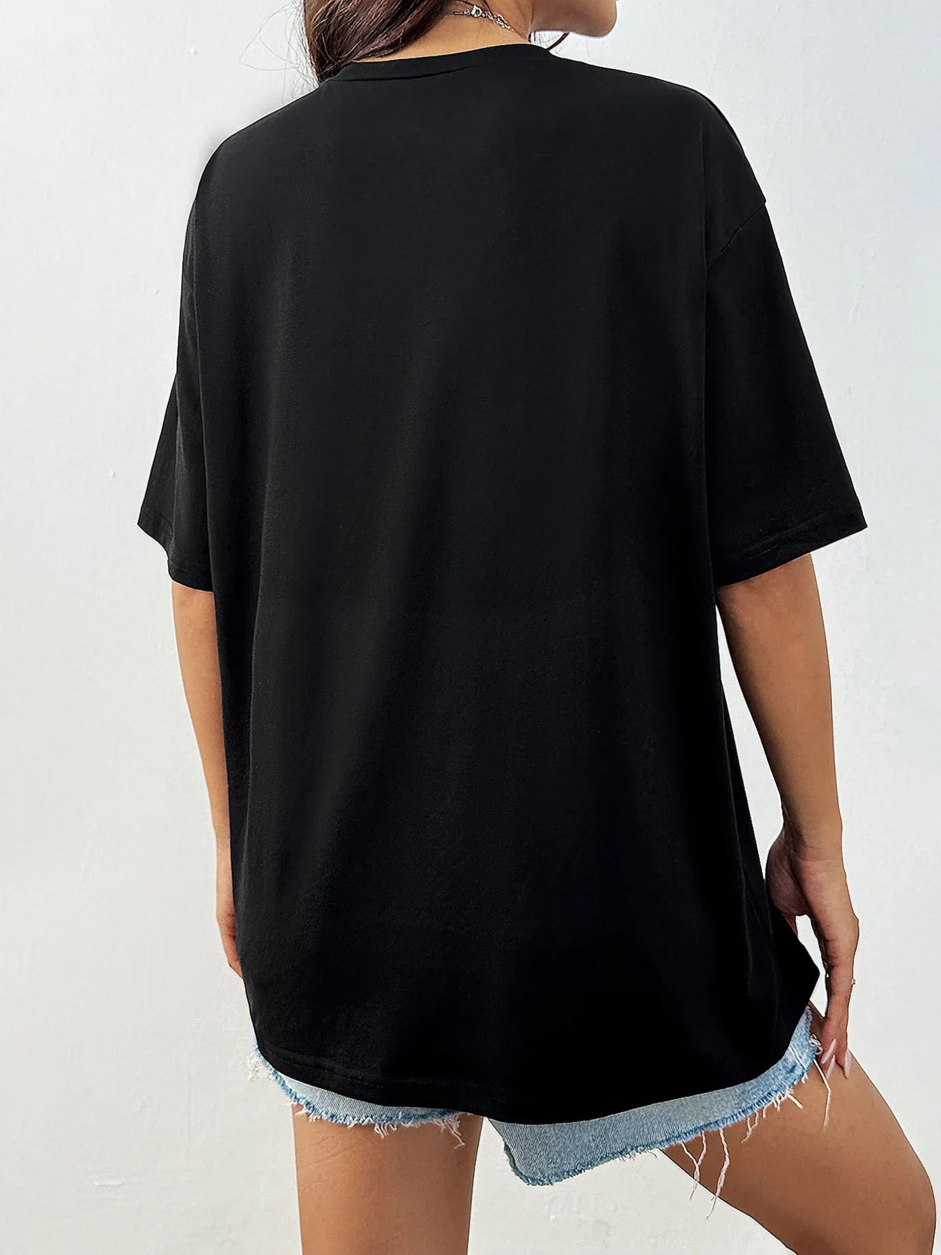 Sequin Bow Round Neck Short Sleeve T-Shirt-Nordavory