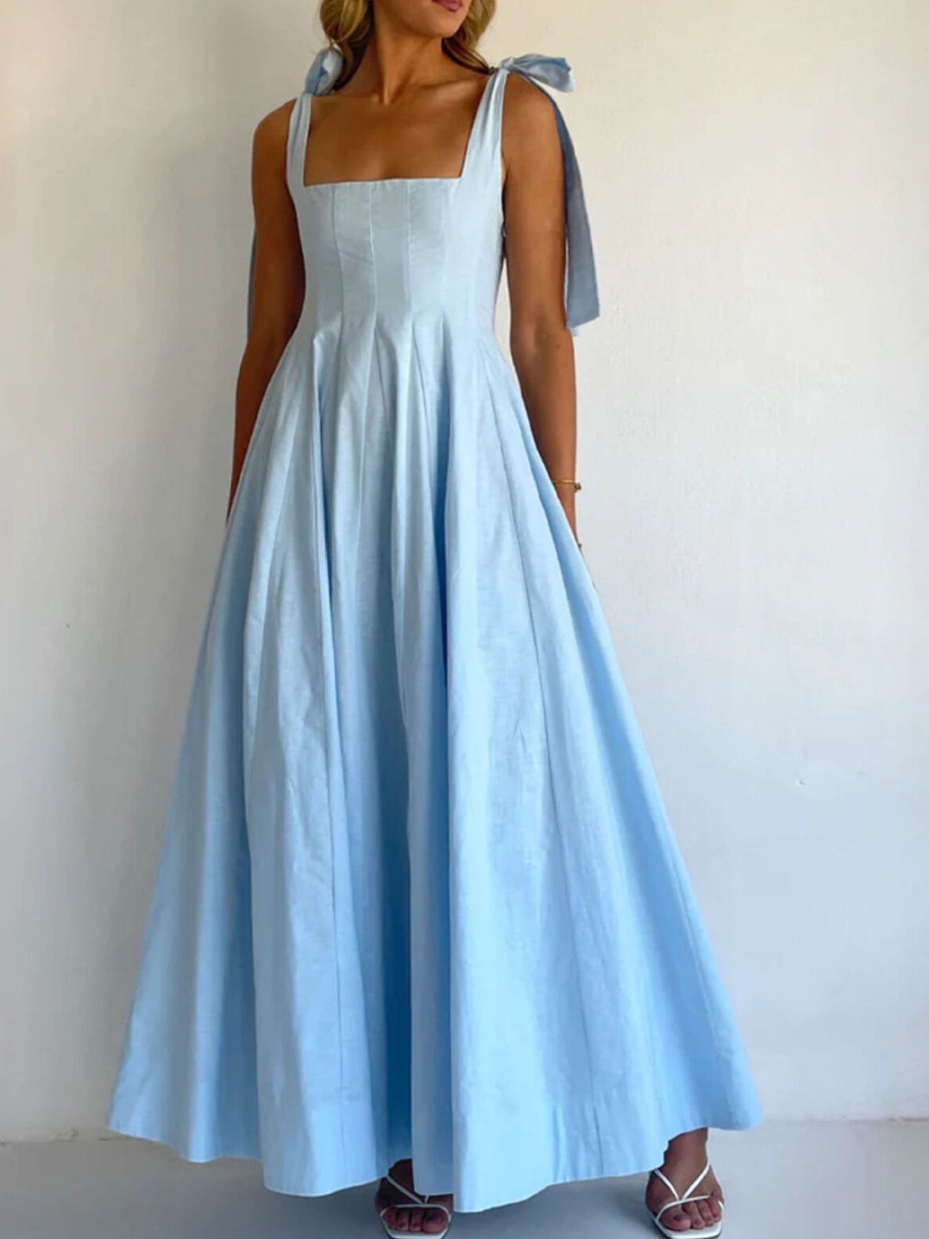 Gradient Tie Shoulder Maxi Dress-Nordavory