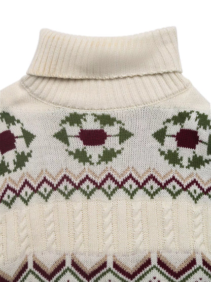 Cable Knit Turtleneck Sweater-Nordavory