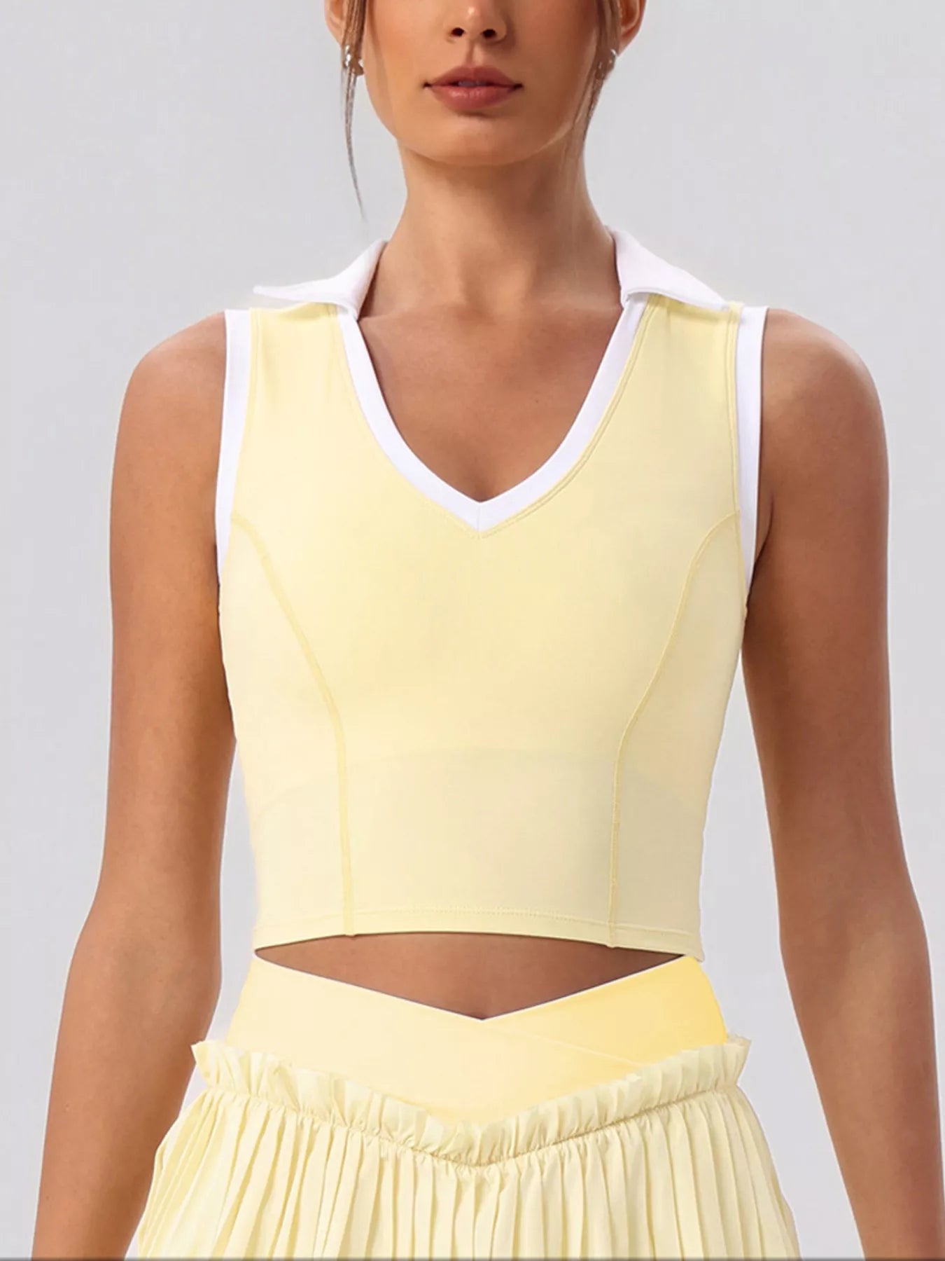 Sleeveless Top and Pleated Skirt Active Set – image 2
