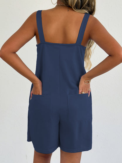 Sleeveless Casual Romper with Side Pockets-Nordavory