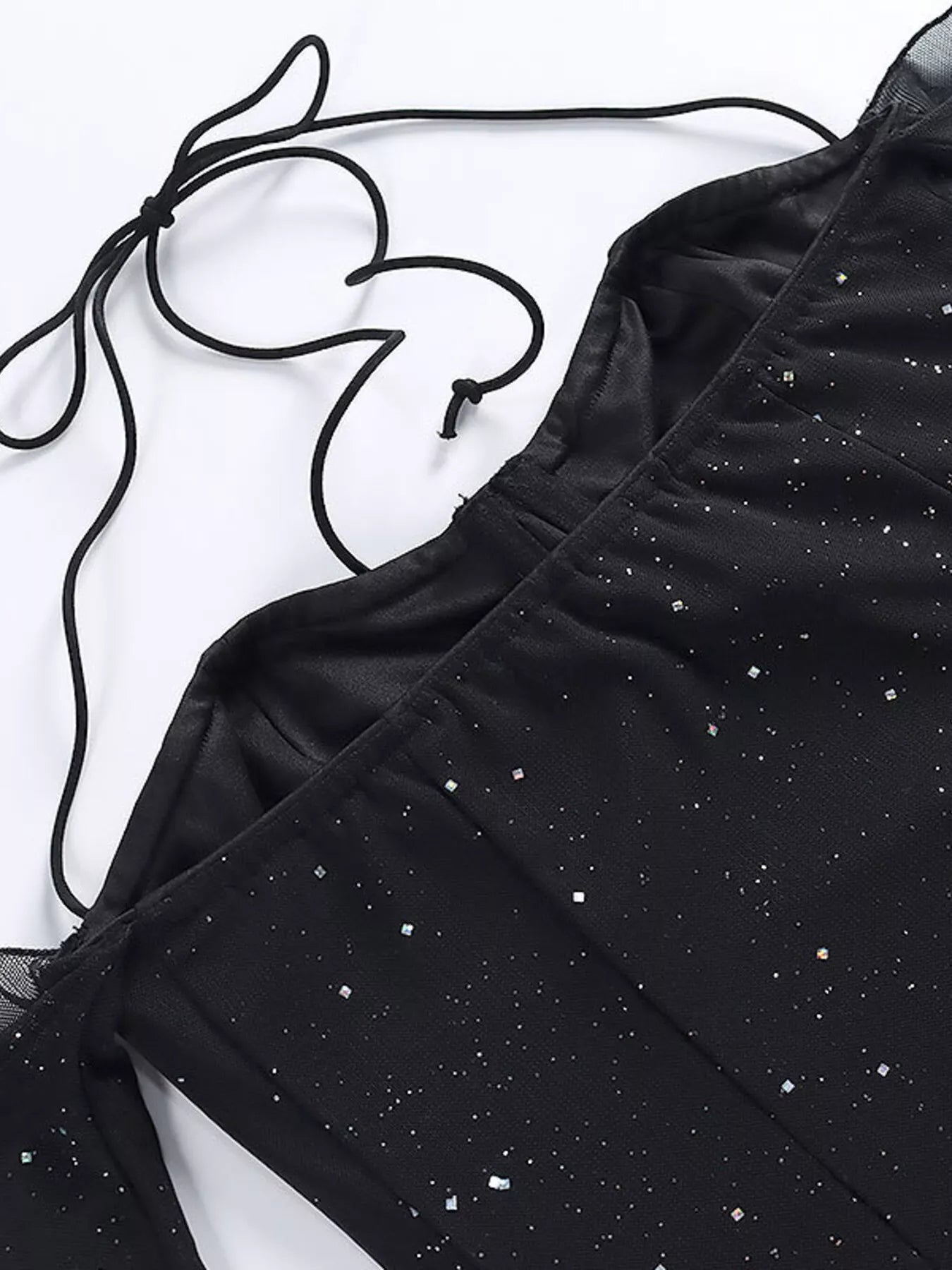 Glitter Mini Dress with Sleeves-Nordavory