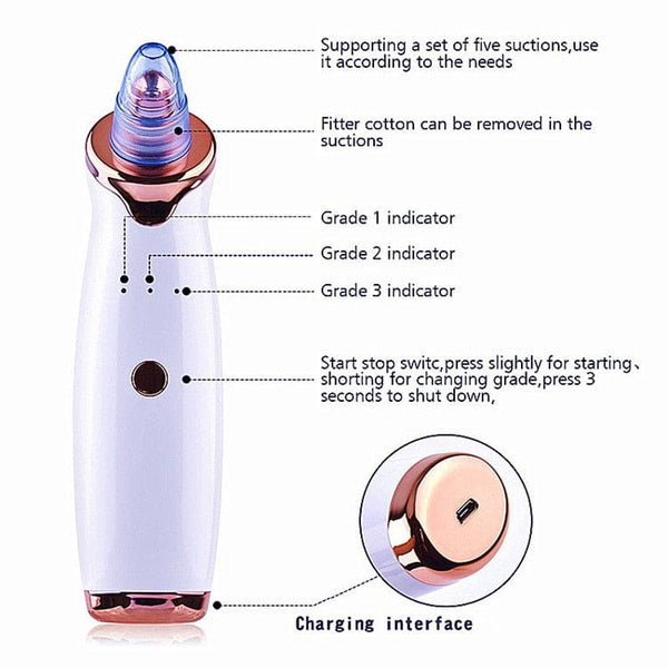 Facial Blackhead Remover Electric Vacuum Machine - Nordavory