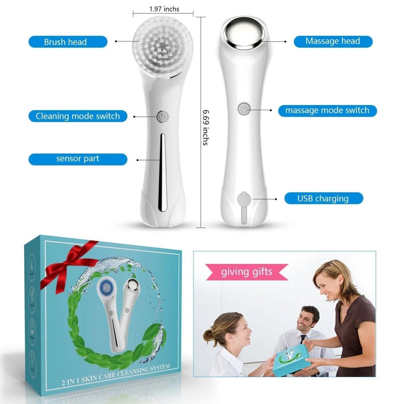 Facial Cleansing Brush, Brush For Exfoliating, IPX7 Waterproof 3 In 1 - Nordavory