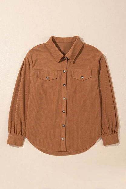 Decorative Pocket Flap Button Up Jacket-Nordavory