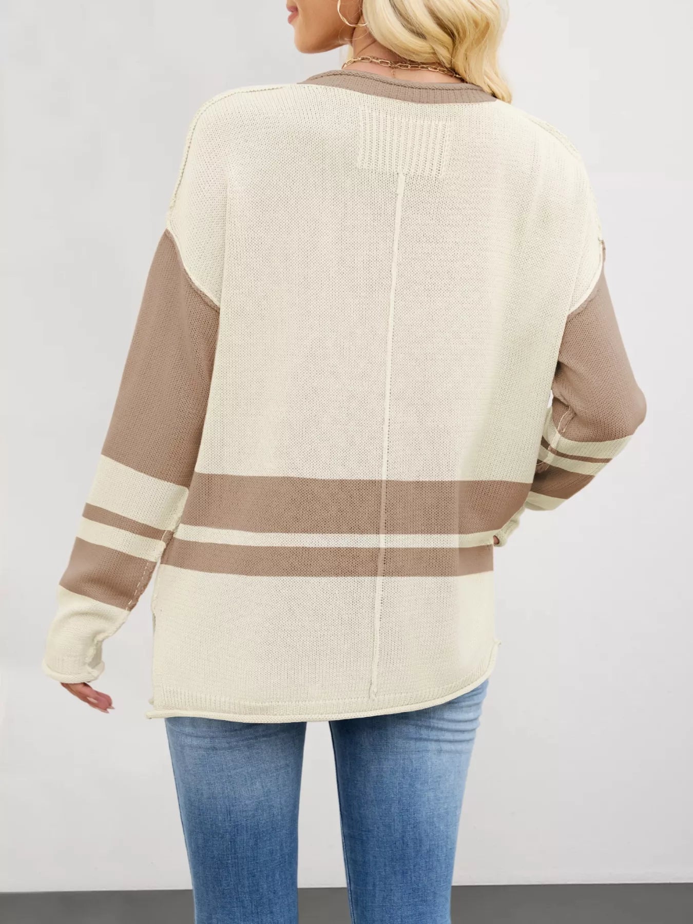 Color Block Side Slit Sweater-Nordavory