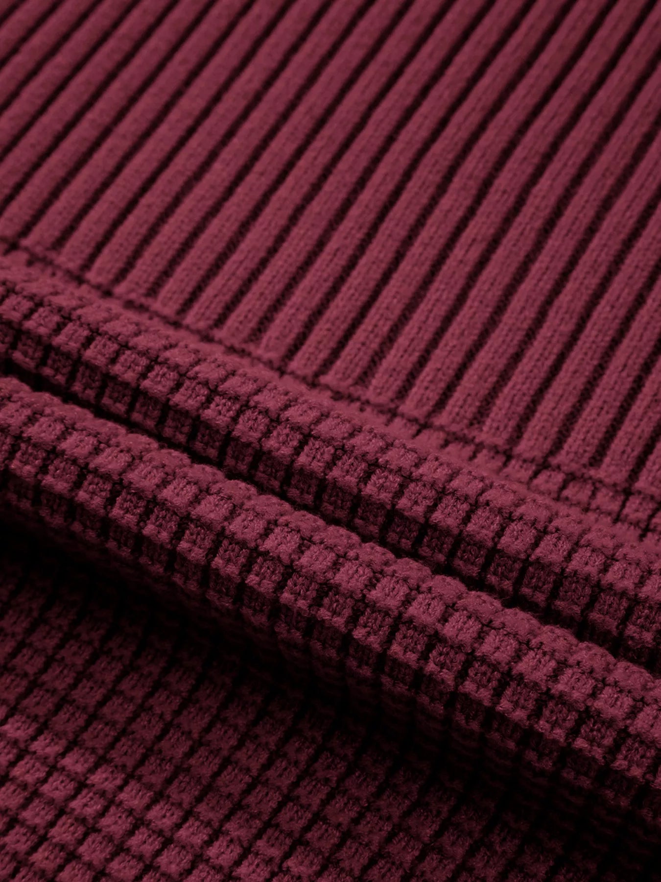 Solid Color Mixed Textured Knitted Crew Neck Sweater-Nordavory