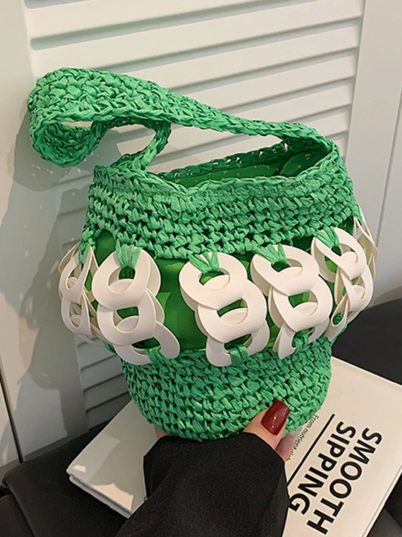 Woven Bucket Handbag – image 11