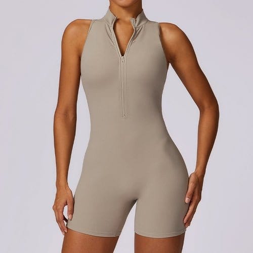 Fitness Yoga Jumpsuit With Zipper Summer Backless Shorts Jumpsuit Fitness & wellness nordavory