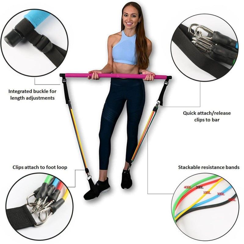 Fitness Yoga Pilates Bar Portable Gym Accessories Sport Elastic Fitness & wellness nordavory
