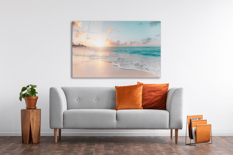Glass Wall Art -Sea & Waves  (18x28 inches - 46x72cm) Home Decor nordavory