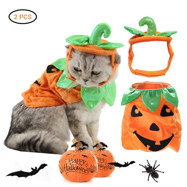 Halloween Pet Cats Costume Props Creative Pumpkin - Nordavory