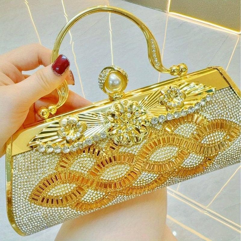 Handmade rhinestone Dinner bag Cocktail Dress Bag Hand - held skew party - Nordavory