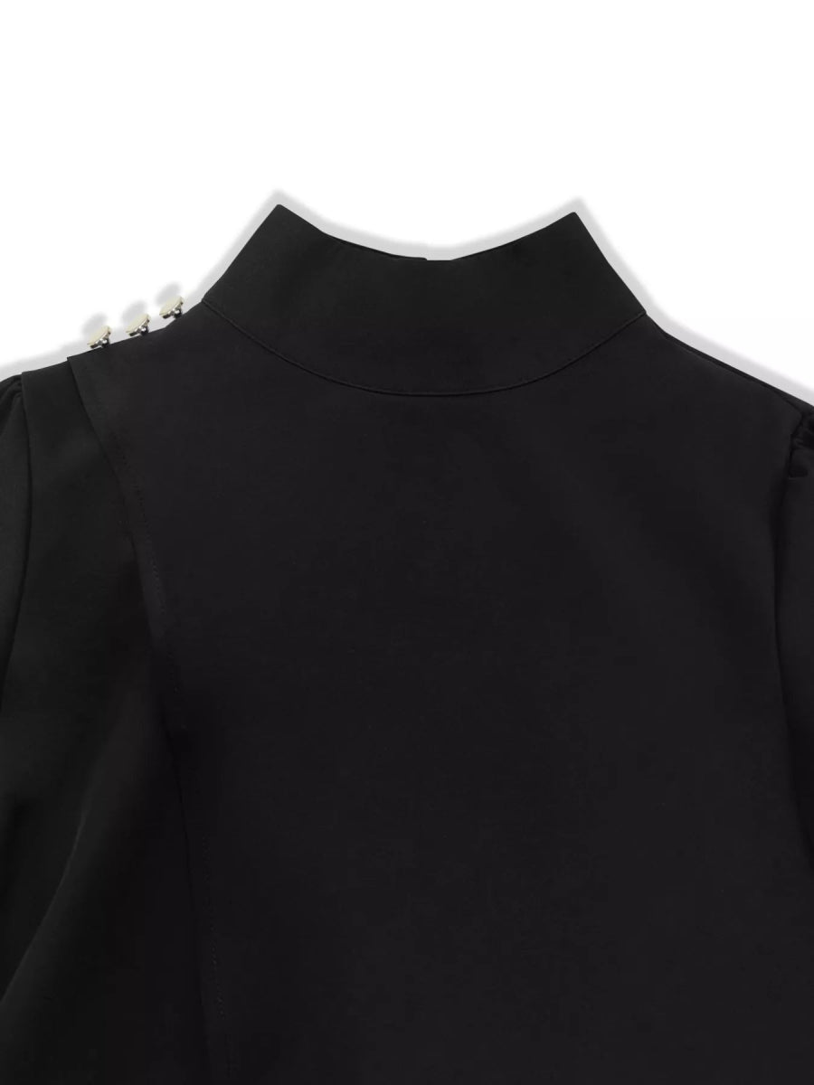 High Neck Asymmetric Top and Pants Set-Nordavory